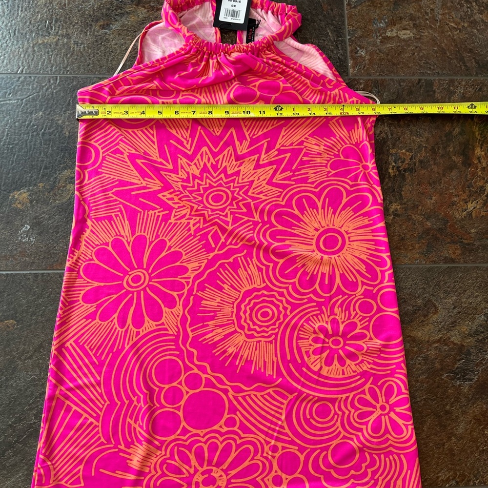 New Trina Turk pink Juju halter neck mini resort ready shift dress. Size XS - Picture 8 of 9